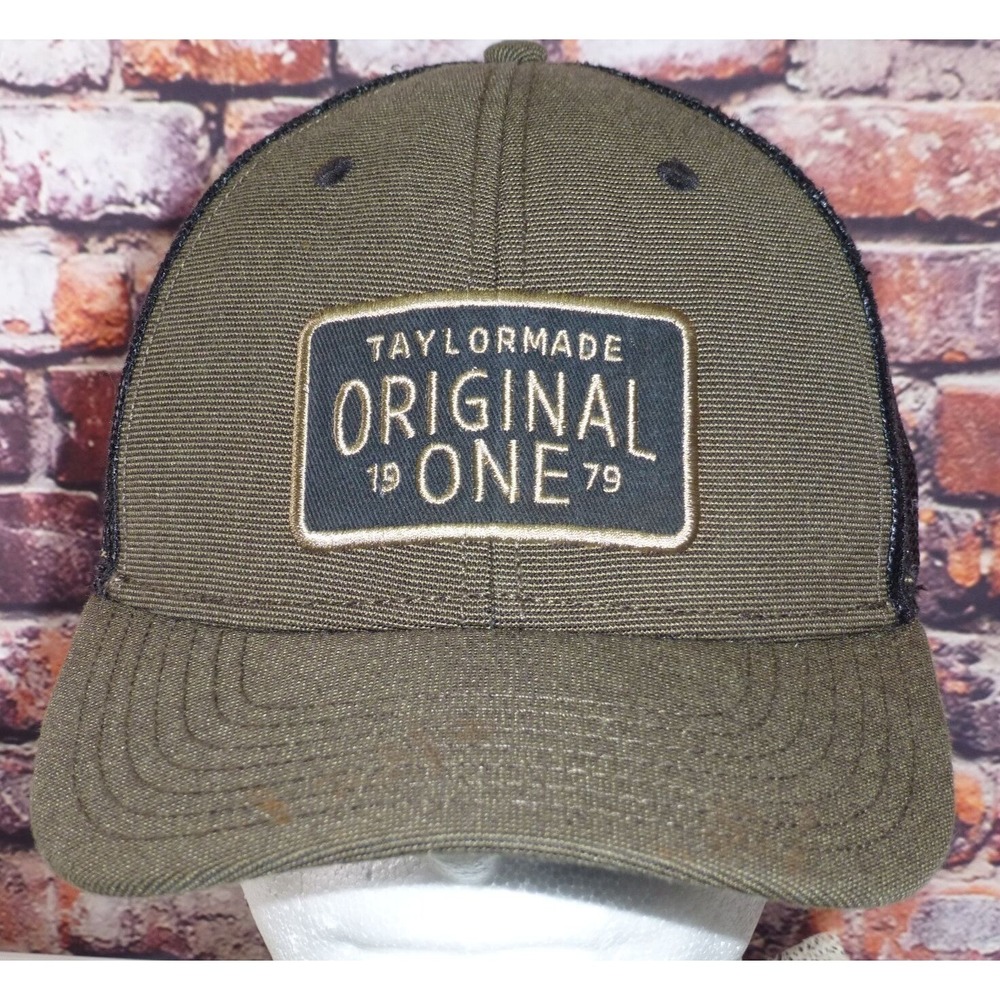 Taylormade Original One 1979 Snapback Trucker Hat Black Mesh Adjustable Olive Gr